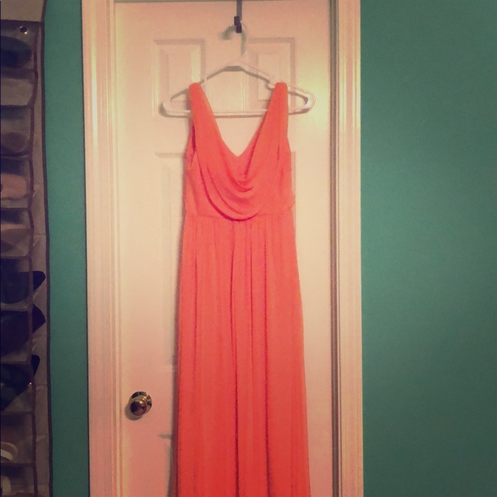 Long peach dress